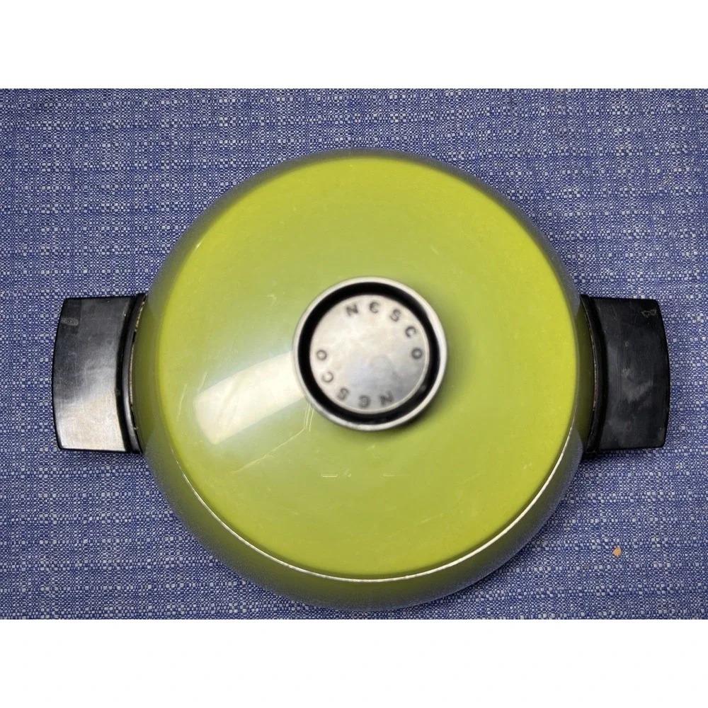 Vintage Nesco‎ Green Electric Fondue Pot w Lid Temperature Control